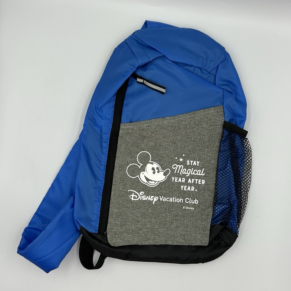 Disney Vacation Club Small Nylon Shoulder Bag w Crossover Strap Blue Gray wPrint